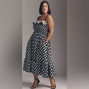Anthropologie - Elegant Black and White Patterned Dress